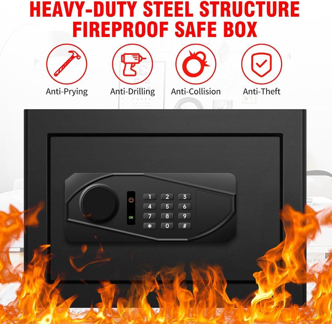 金庫 小型 耐火 耐水 小型金庫 FB25G-ブラック