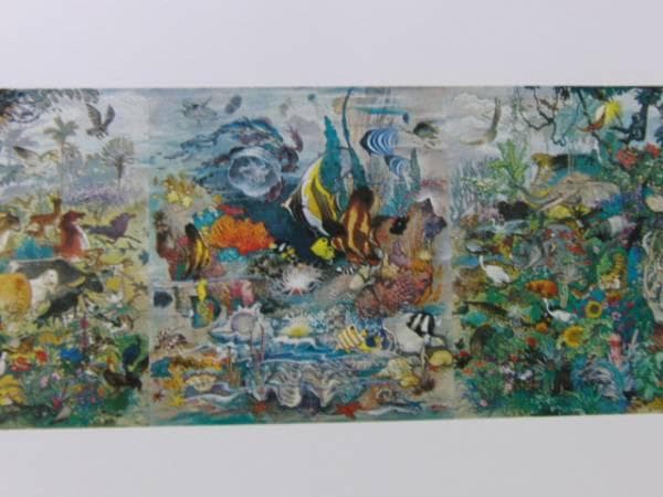 LEE-MAN-FONG（李　曼峰）、森の獣と花、希少な額装用画集画