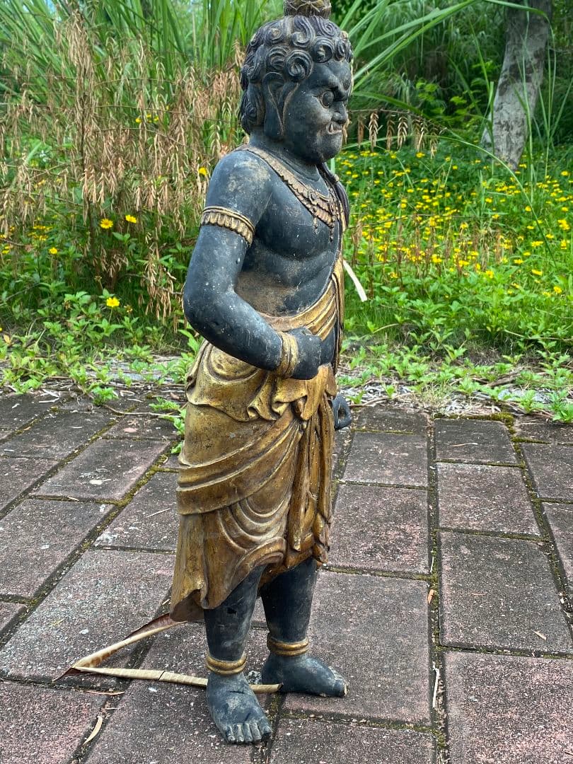 修縁堂】【大型】極上彫 高61cm 不動明王 精密彫刻仏教工芸品木彫仏像