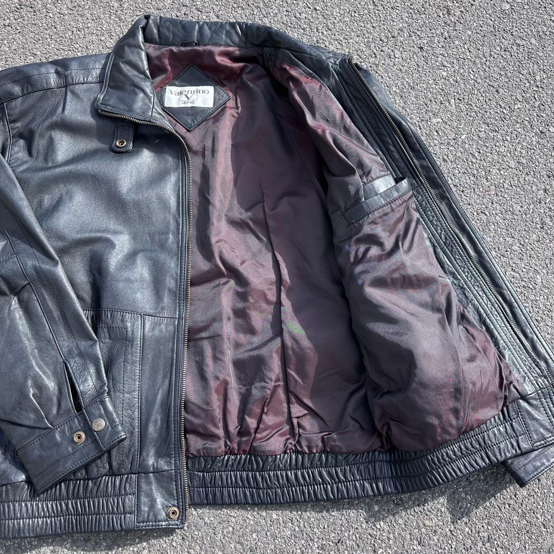 美品 Valentino uomo レザー ブルゾン 黒 深水光太 - メルカリ