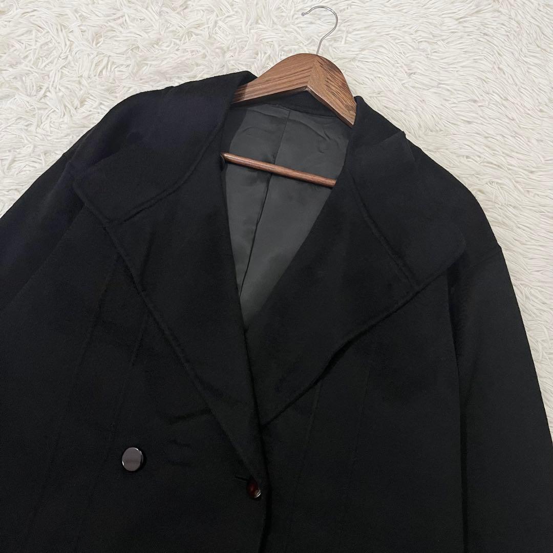 miu miu ミュウミュウ フリル付き黒チェスターコート 42 【希少品