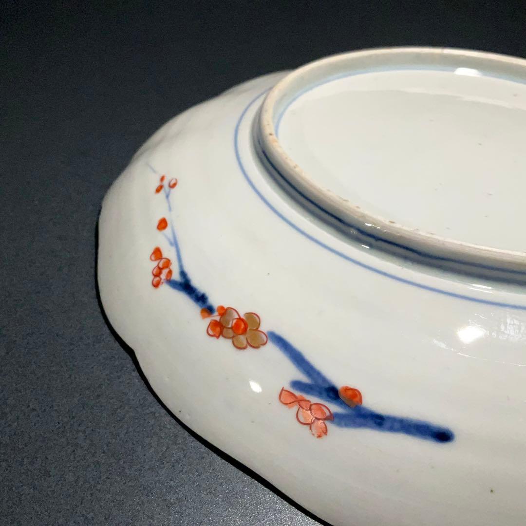 伊万里金襴手山水図八寸皿　Φ24㎝　骨董　古伊万里　江戸幕末　R0918w1ダS