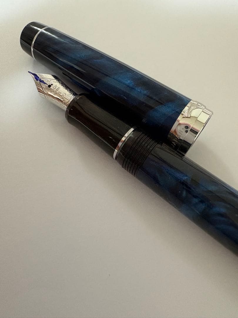 パイロット カスタムヘリテイジSE 万年筆 マーブルブルー F(細字) インク付