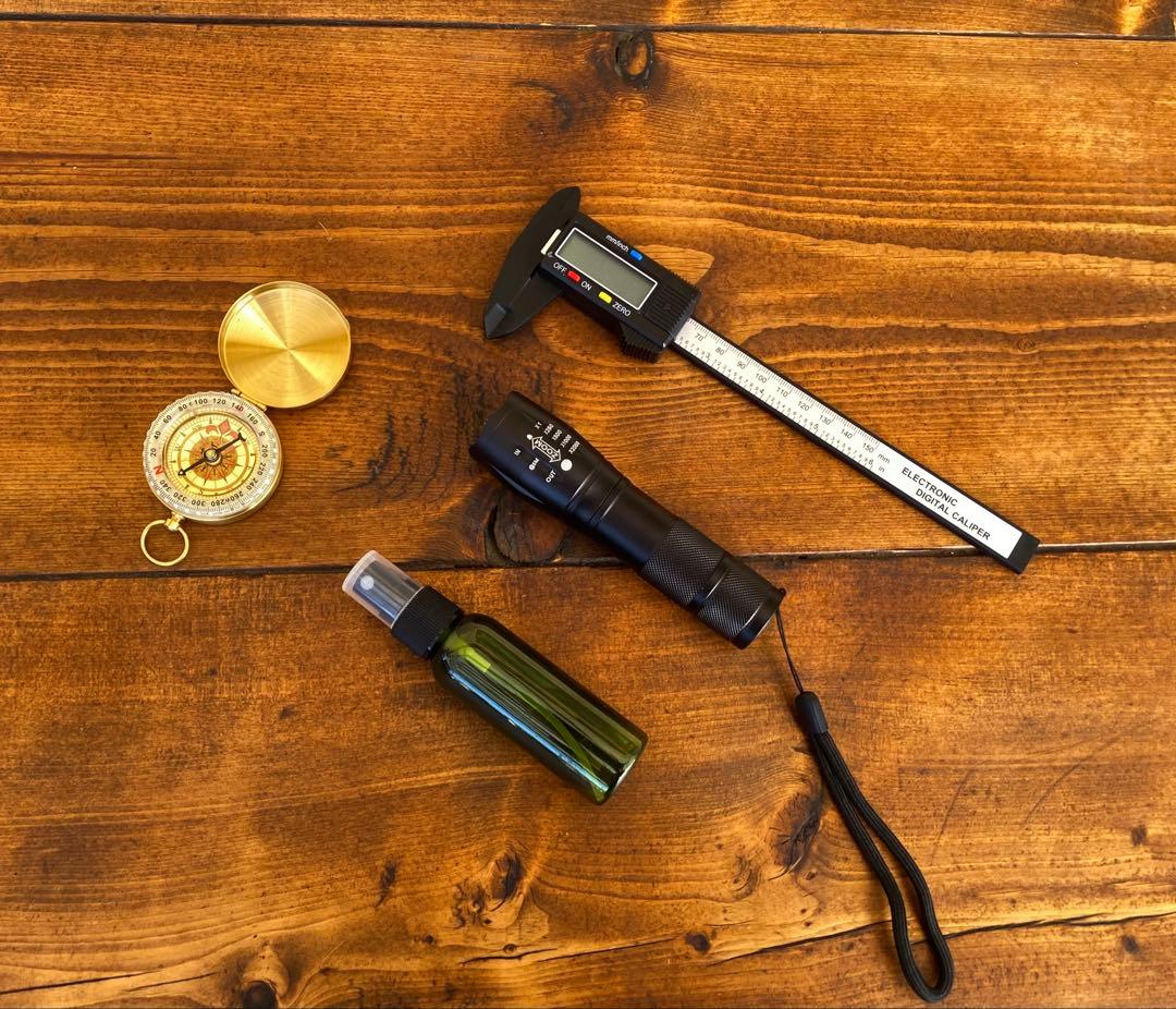 クワガタ採集セット オリジナルかき出し棒 採集道具 迷彩柄 採集ケース