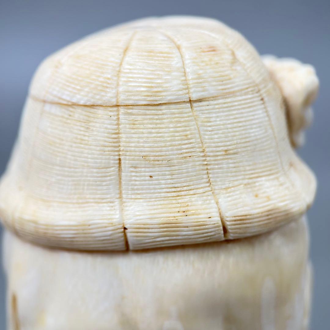 A28彫刻極上根付天然素材アンティーク骨董飾り物古美術置物細密細工354g