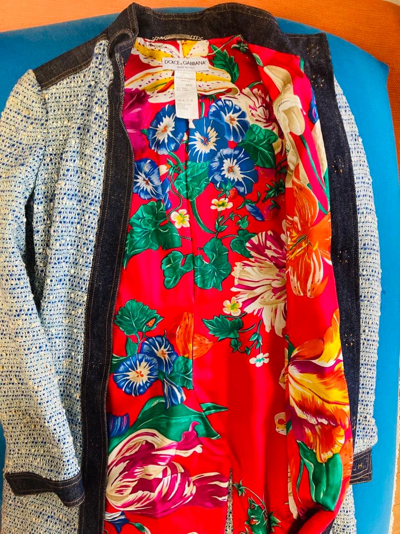 難ありDolce Gabbanaドルチェ&ガッバーナコート裏地花柄42