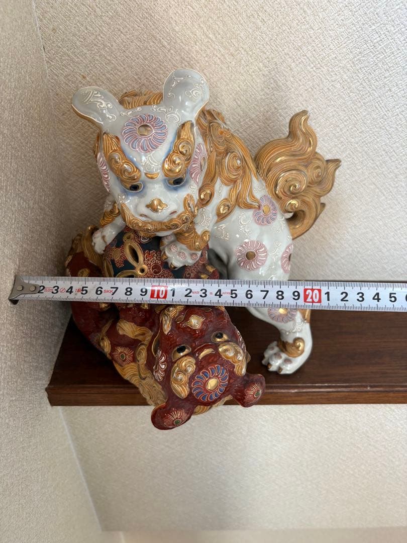 じゃれあい 玉乗り獅子 置物