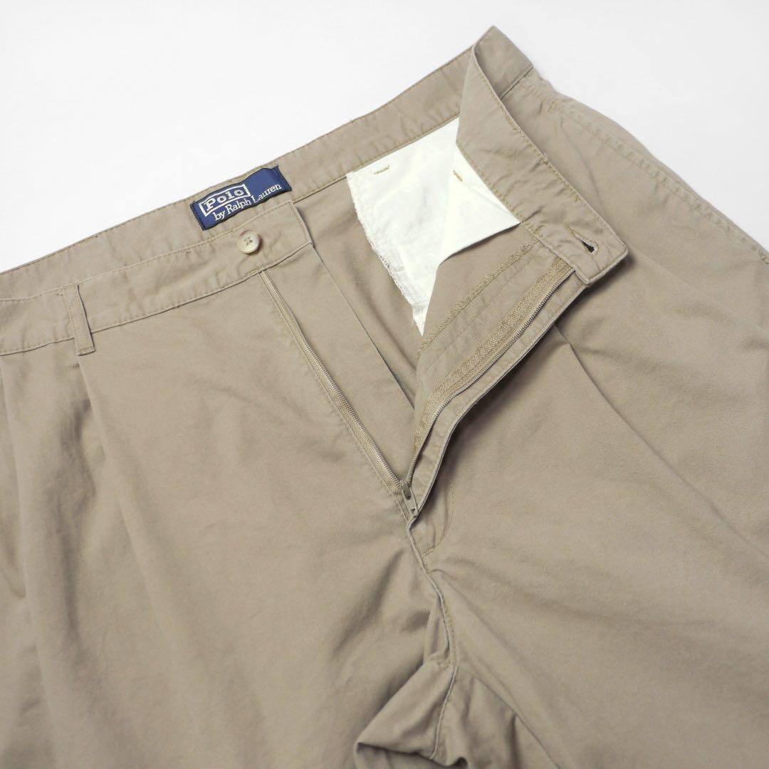 80s90s初期タグ ビンテージ ラルフローレン ポロチノ 2タックパンツW34