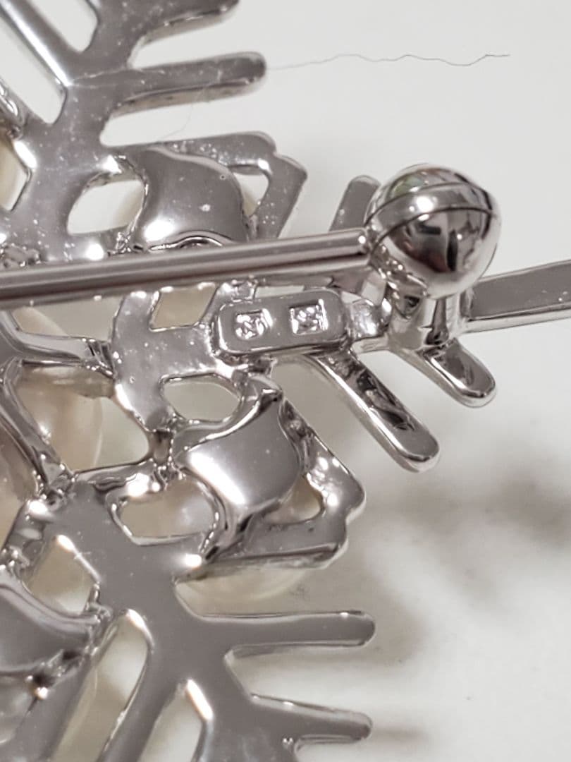 新しいファッション - ミキモト パール ブローチ 雪の結晶