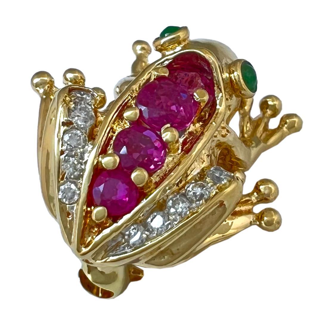 ポンテヴェキオ エメラルド ブローチ ポンテヴェキオ フロッグ ルビー