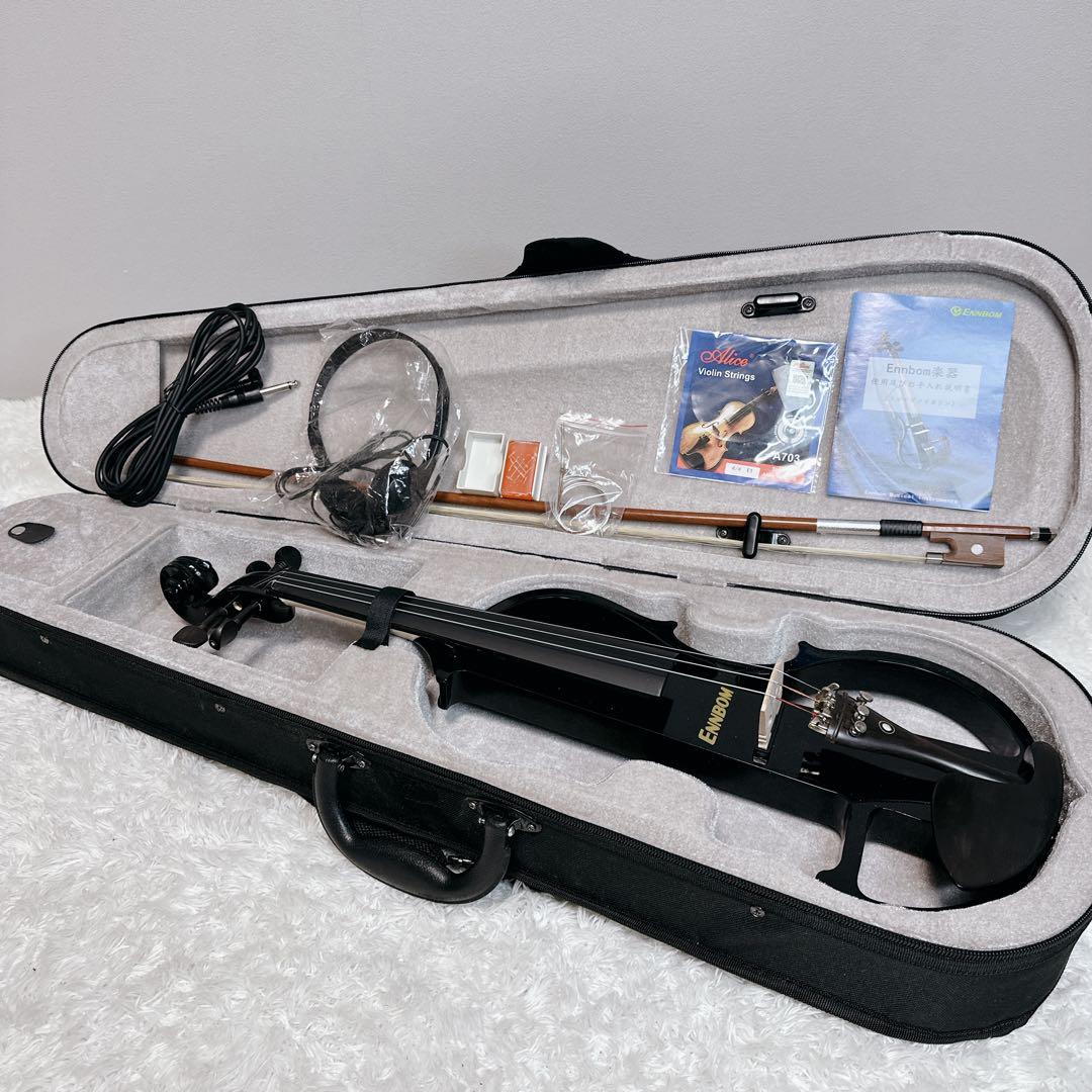 ENNBOM　サイレントバイオリン　HVPV-30　新品弦　ケース付属　4/4