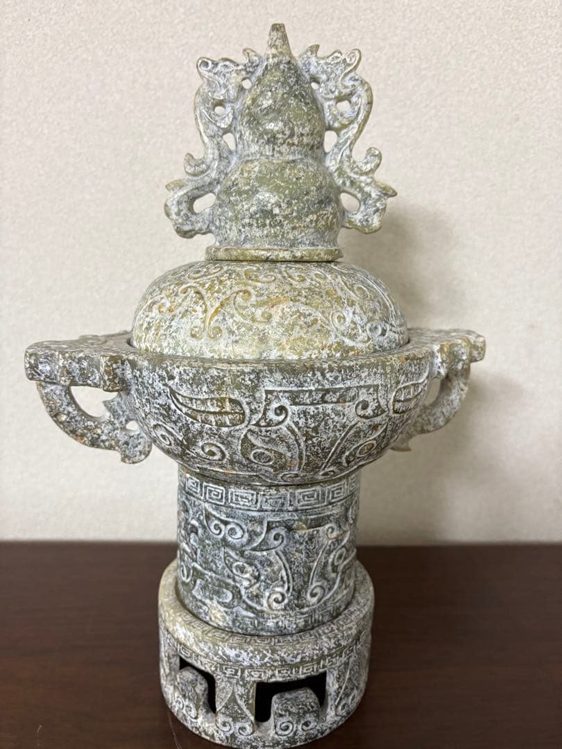 ジブリ様専用⭐︎石？玉？の中国的な大きな置物 中国美術 35.5cm