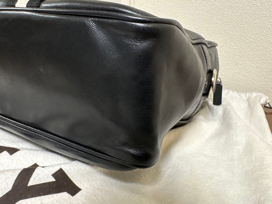 BALLY バリー ブリーフケース ビジネスバッグ ストライプ 本革 黒