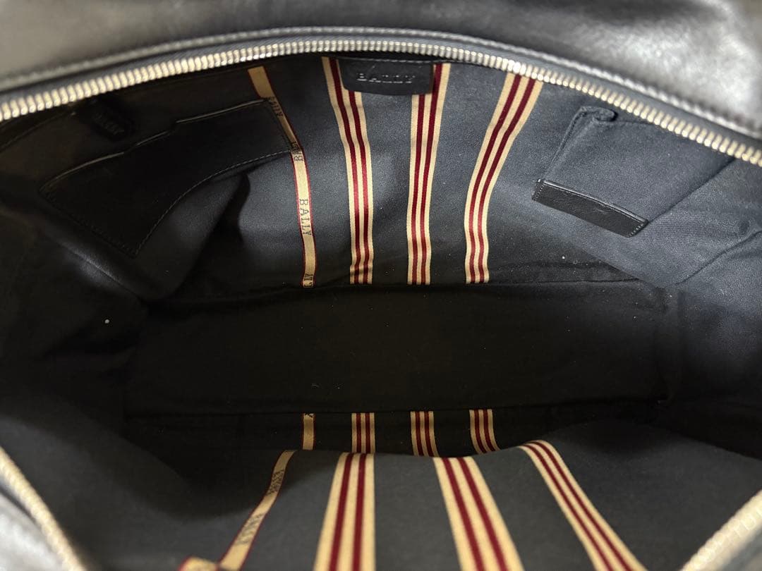BALLY バリー ブリーフケース ビジネスバッグ ストライプ 本革 黒