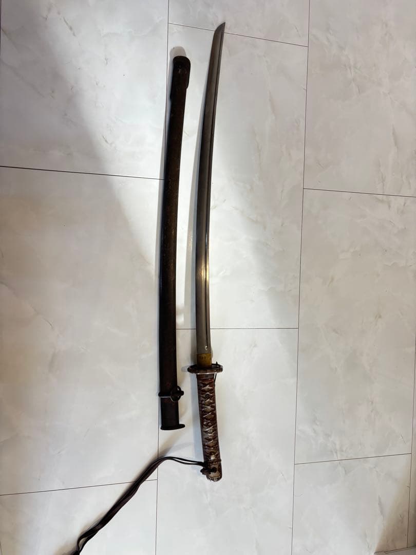 希少　日本軍 陸軍 軍刀 木鞘 革巻き 日本刀　激レア　模造刀　儀礼刀　年代物