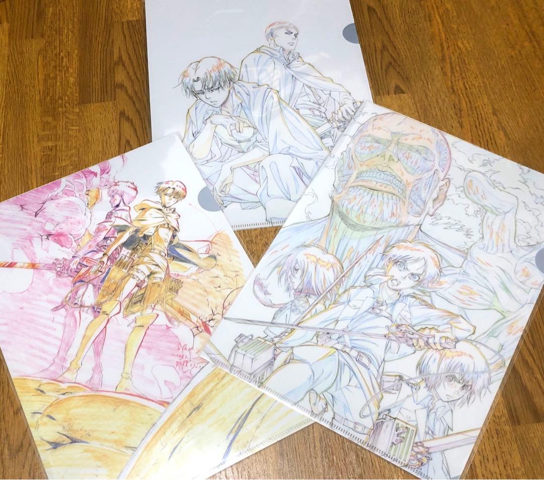 浅野恭司×WIT STUDIO原画展「進撃の巨人」原画クリアファイル 3枚セット 進撃の巨人 浅野恭司 WIT STUDIO 原画展 クリアファイル 3種