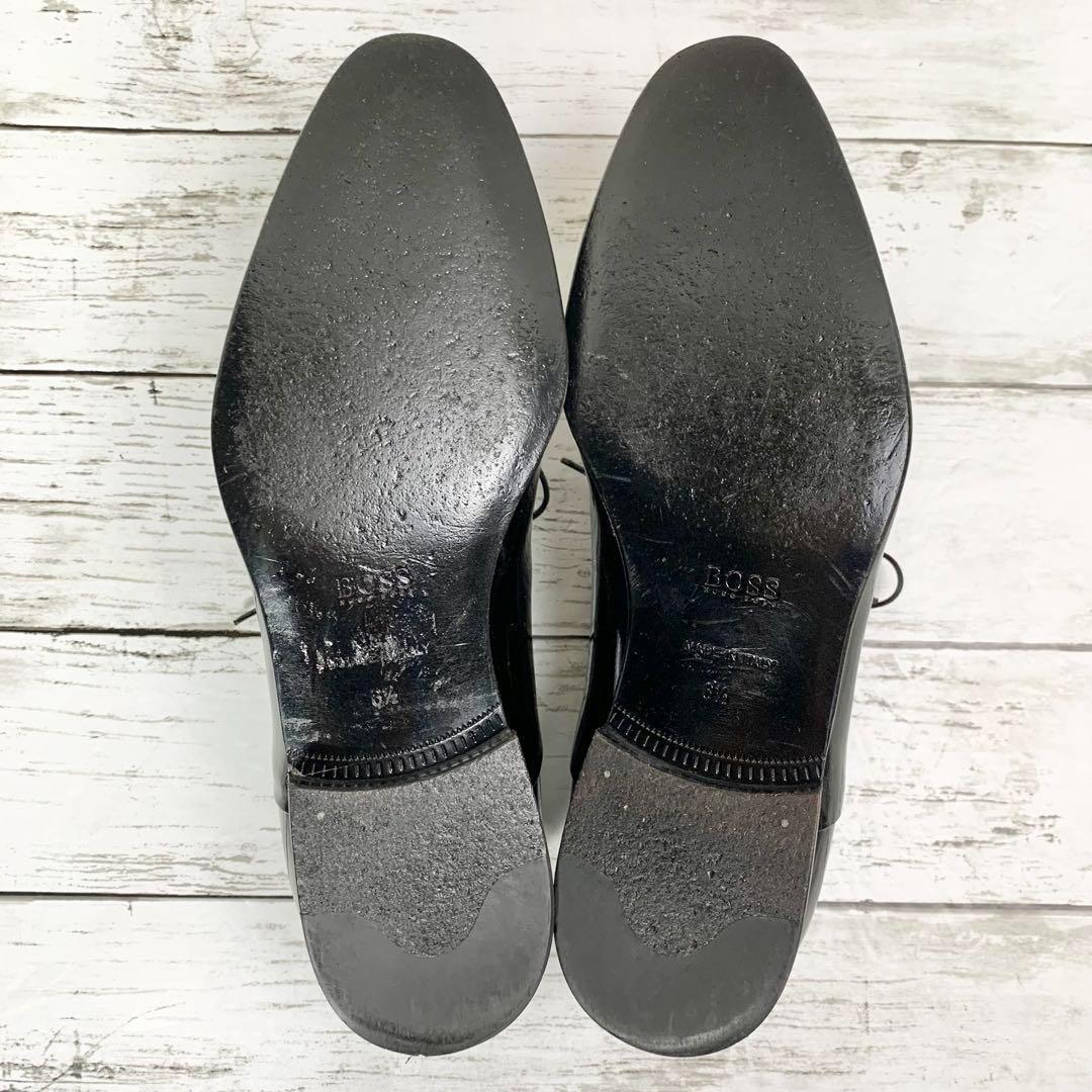 【美品】 HUGO BOSS ビジネスシューズ ドレスシューズ エナメル 黒