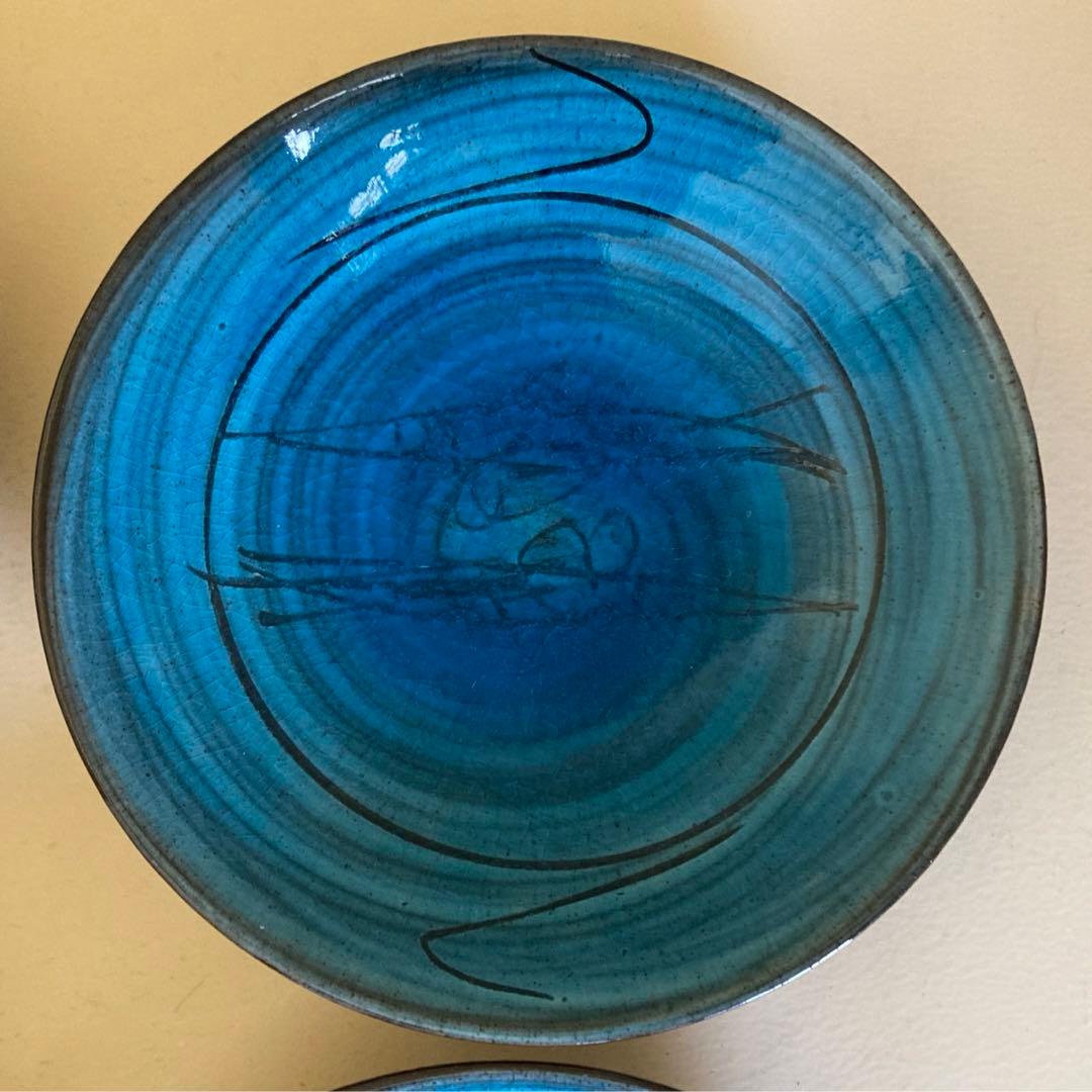 大樋年朗 十代大樋長左衛門 大樋焼 青釉双魚皿 銘々皿 5枚揃 - メルカリ