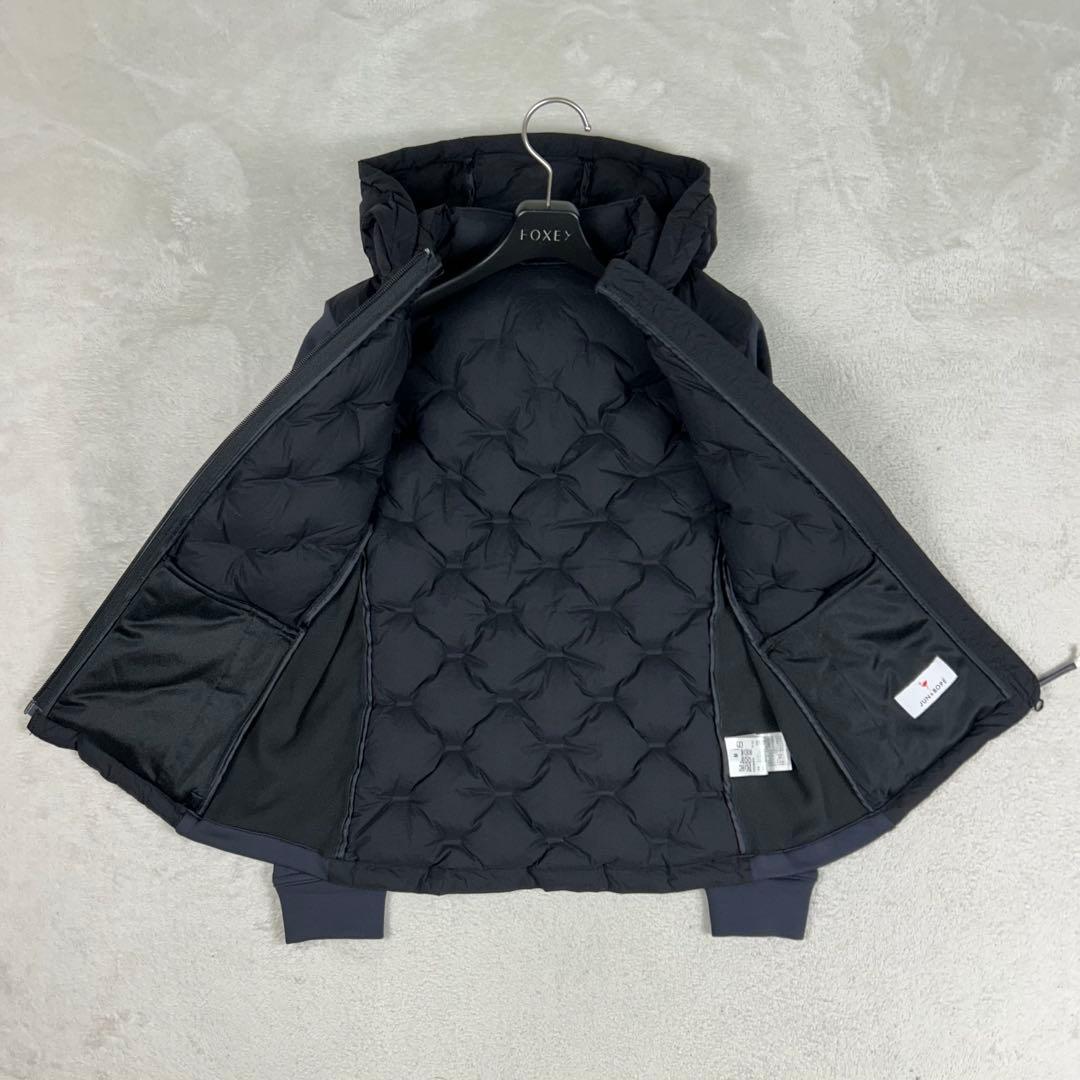 美品♡ジュンアンドロペ ナイロンストレッチダウンブルゾン ダウンジャケット 黒M