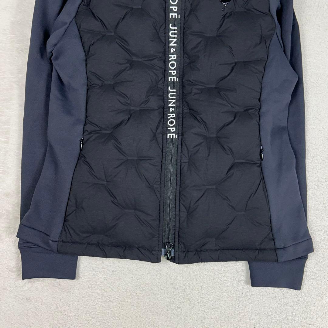 美品♡ジュンアンドロペ ナイロンストレッチダウンブルゾン ダウンジャケット 黒M