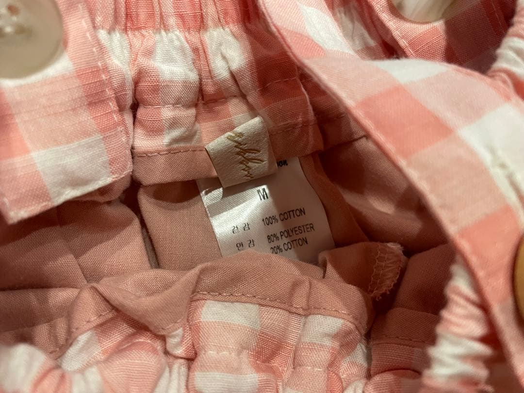 値下げ中WonnyRibbon Mサイズ　ピンクギンガムチェック柄