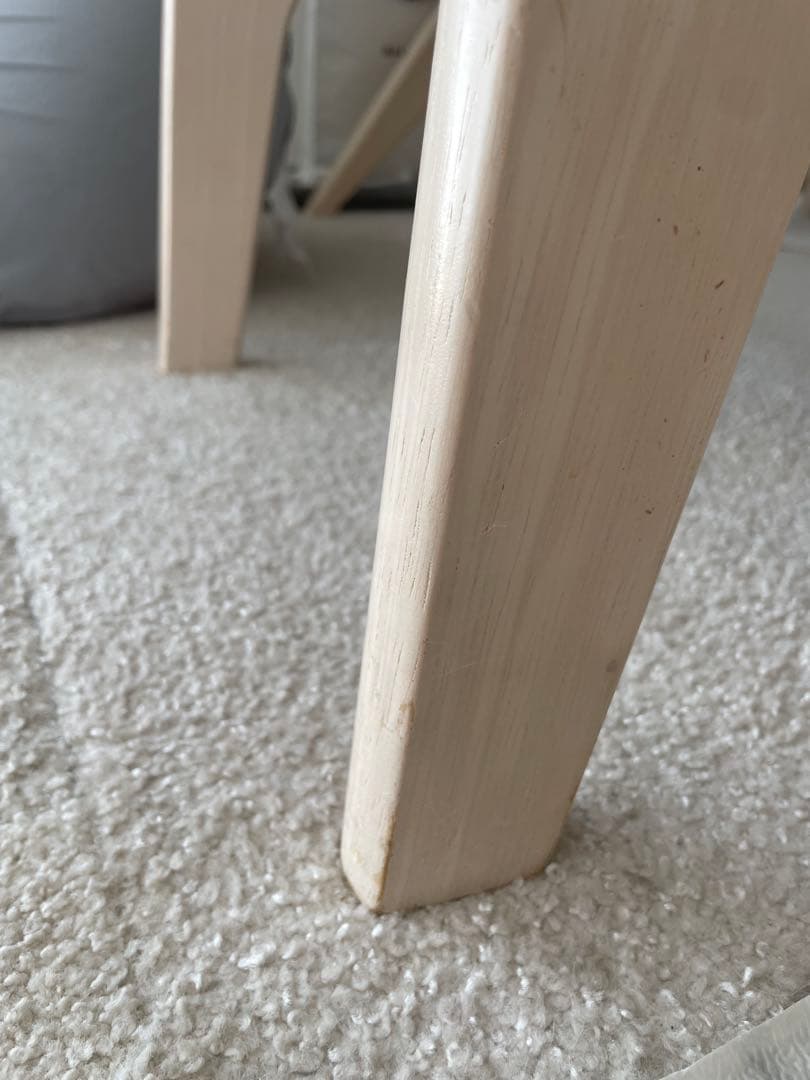 木製ダイニングテーブルとグレー椅子セット［直接譲渡］［江東区］