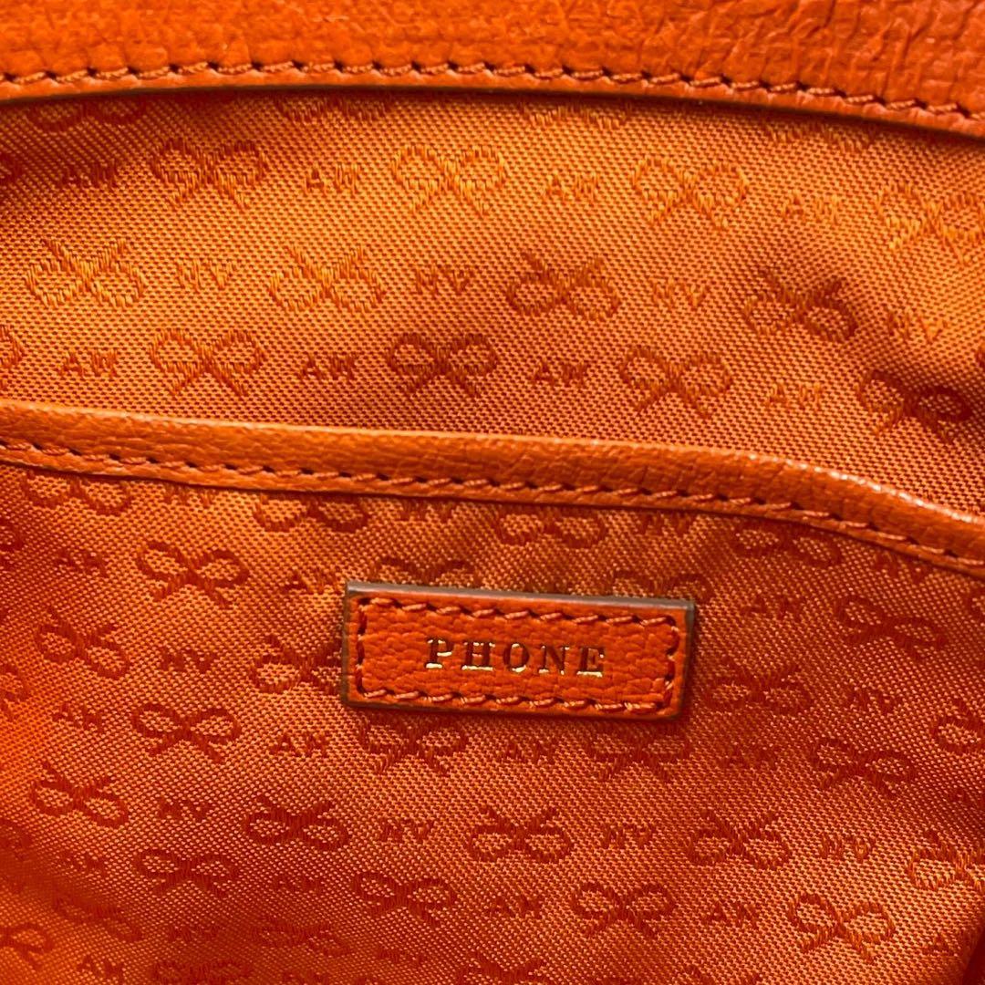 極美品　アニヤハインドマーチ　2way ハンドバッグ　レザー　タッセル　オレンジ