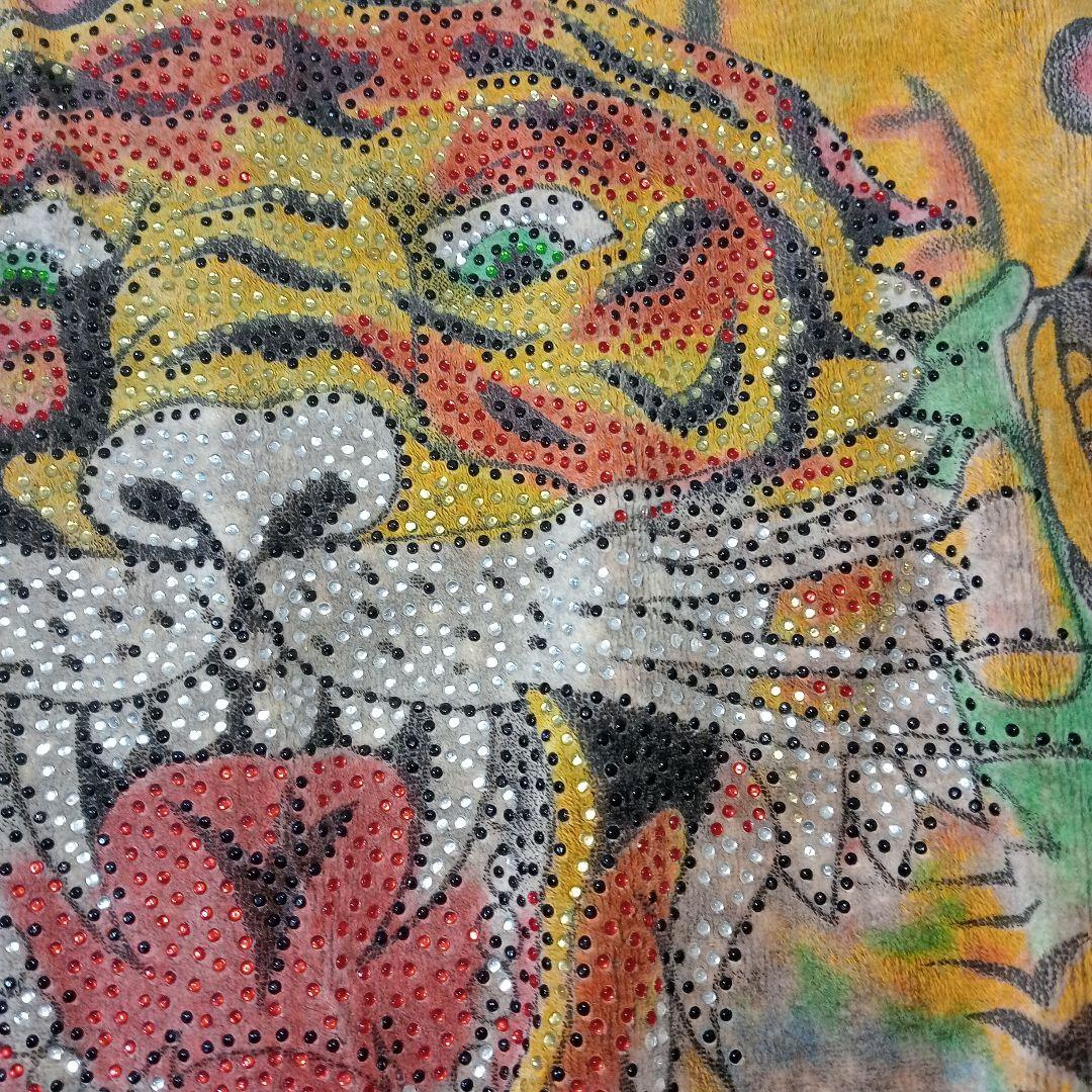Don Ed Hardy ベロアパーカー XL 虎 黒 刺繍 ジップ メンズ
