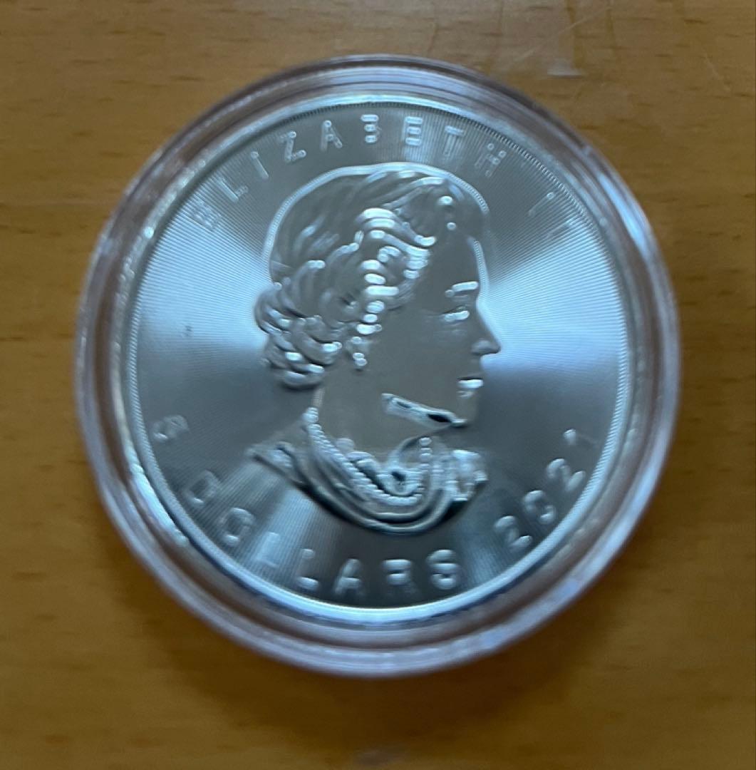 【メイプルリーフ銀貨1オンス2021年】 クリアケース入り1枚【新品未使用】
