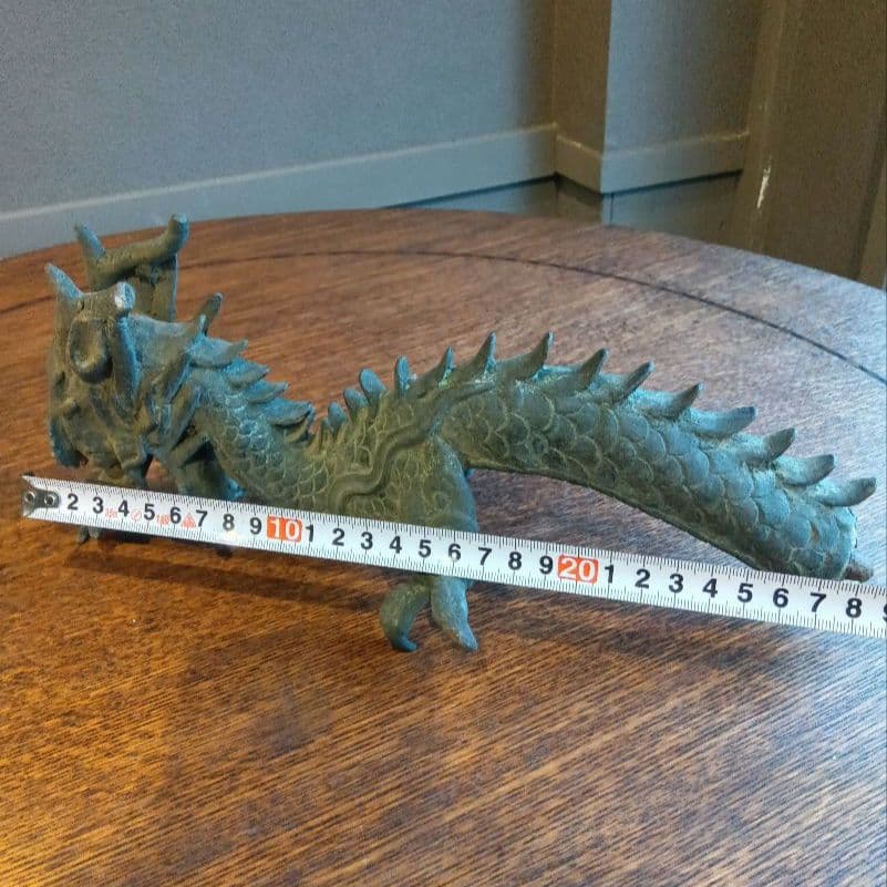 吐水龍 青銅製 彫刻 アンティーク 骨董 龍 龍神 水神 神社｜吐水龍 青銅製