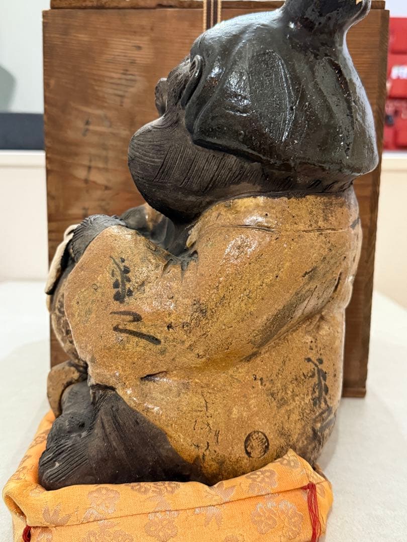 信楽焼 狸庵作 女将狸 置物 陶器 伝統工芸 木箱箱love&peace様専用