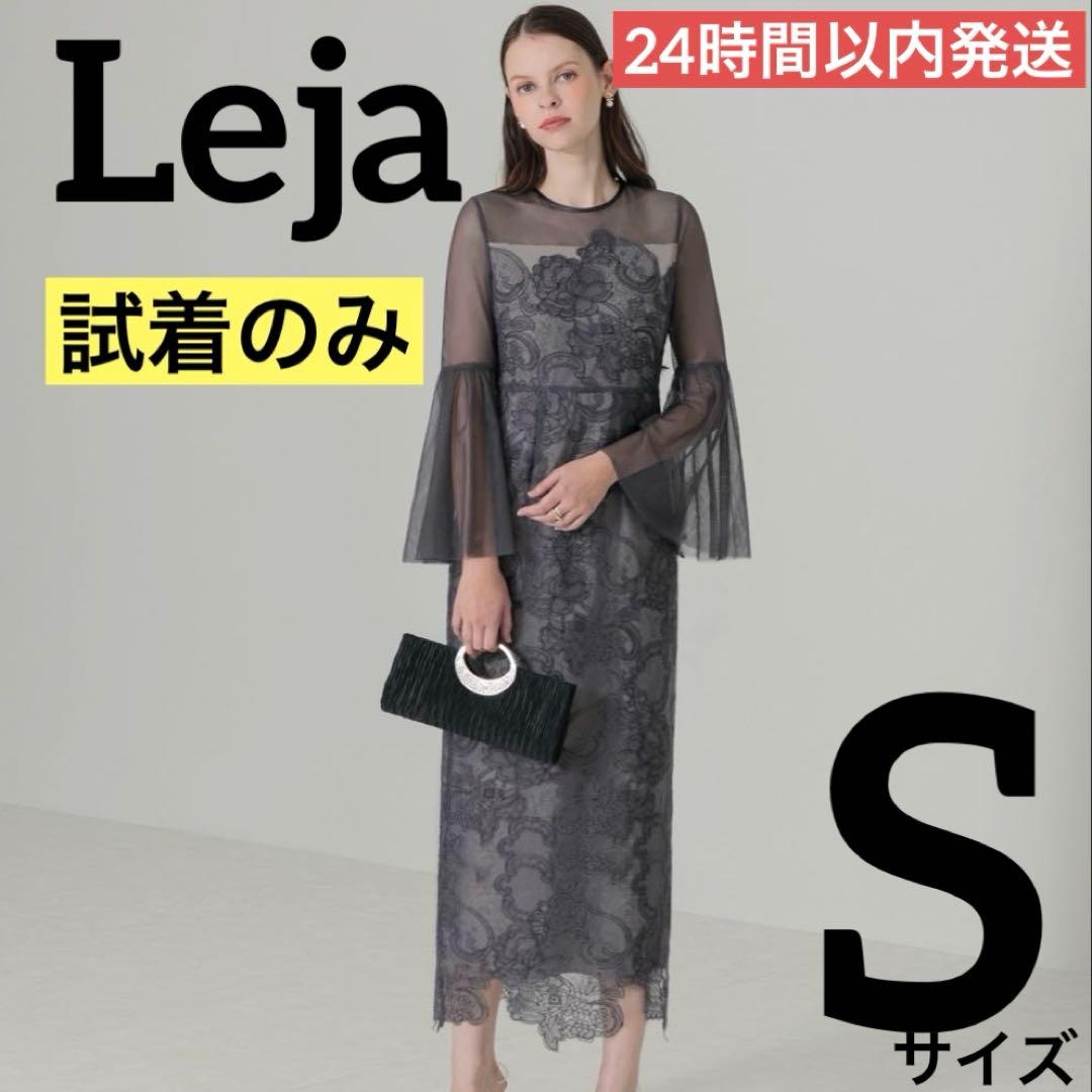 ほぼ新品❤️ Leja 異素材シアー刺繍レース プリーツ Iラインスカート S セール】【LEJA】異素材シアー刺繍レース透け感プリーツスリーブI