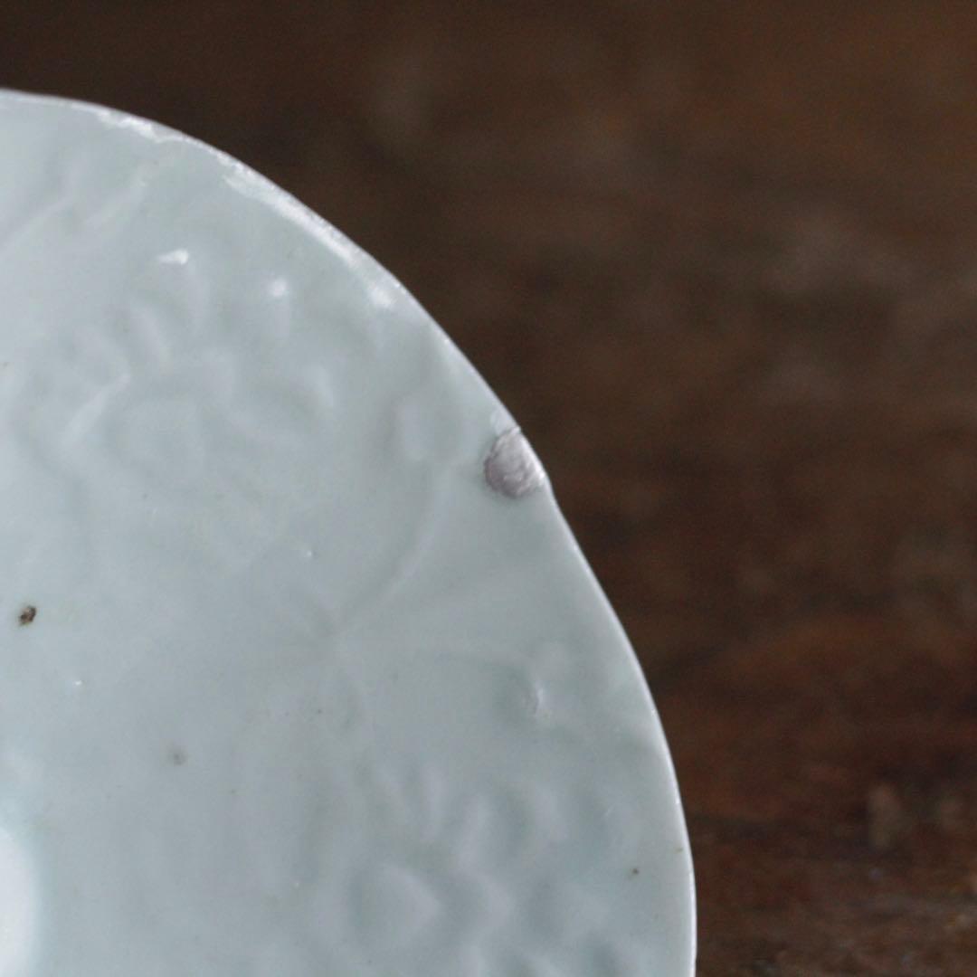 古伊万里 白磁 陽刻 茶碗 茶道具 古美術 古道具 アンティーク