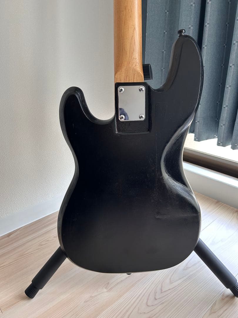 エレキベース 魔改造ベース 4弦 プレベ セミホロウ・藍色塗装・増厚