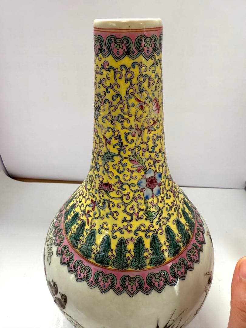 中国美術　大清乾隆年製　粉彩　送料込み