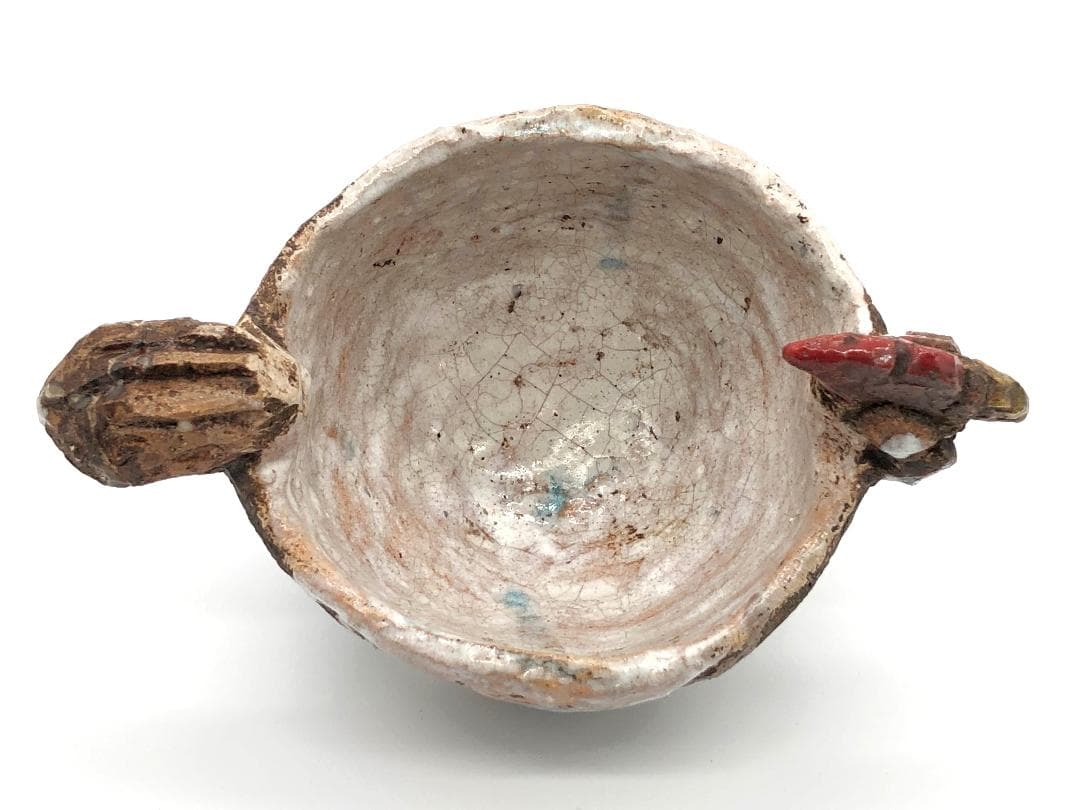 古陶碗『東天紅』】 銘花押：宗易（千利休法名） 蔵出 共箱