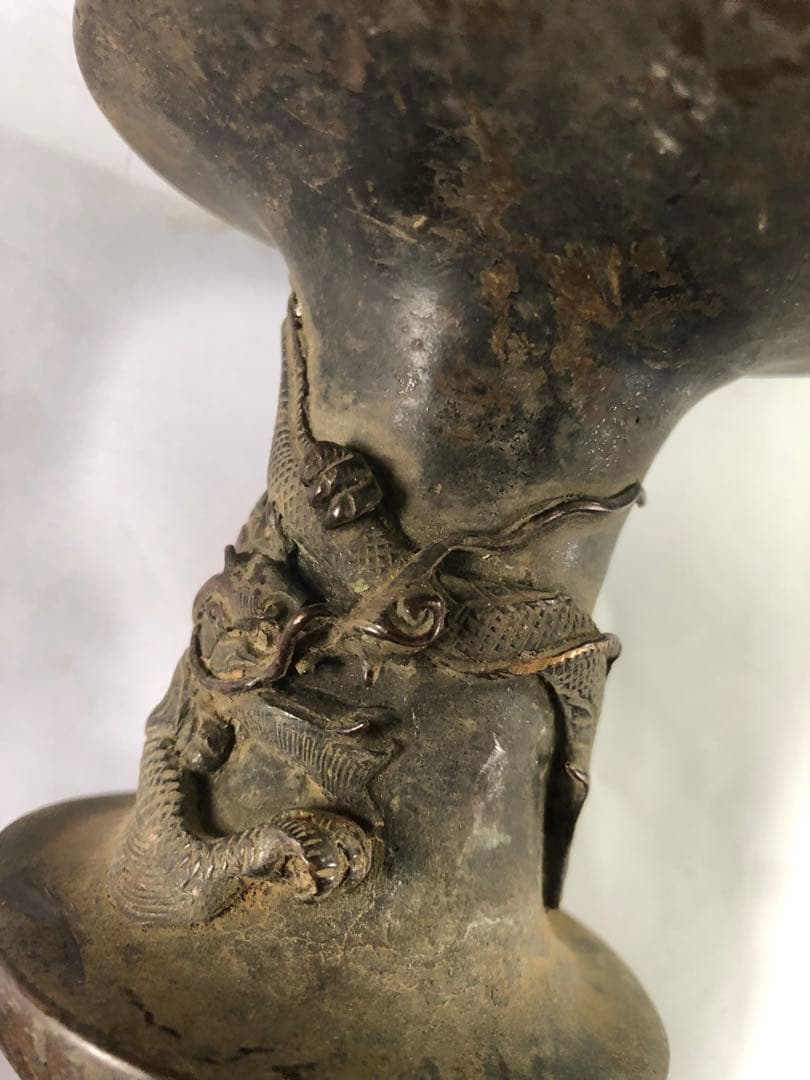 古董，籠尊，古铜製，時代物。