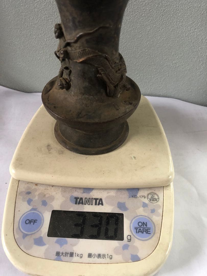 古董，籠尊，古铜製，時代物。