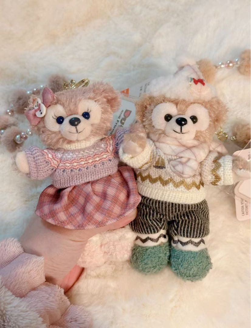 香港ディズニー 冬限定 ダッフィー&シェリーメイぬいぐるみキー