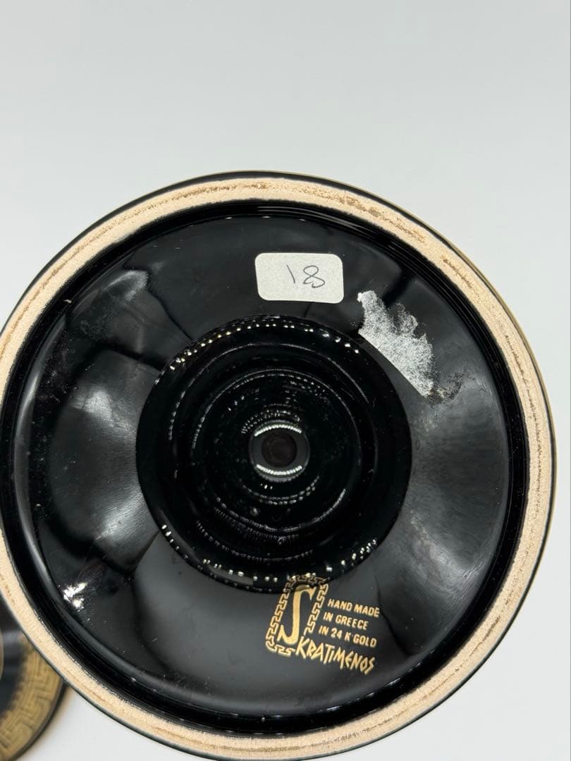 Kratimenos ギリシャ製 花瓶 壺 24K金彩 ハンドメイド 古代神話