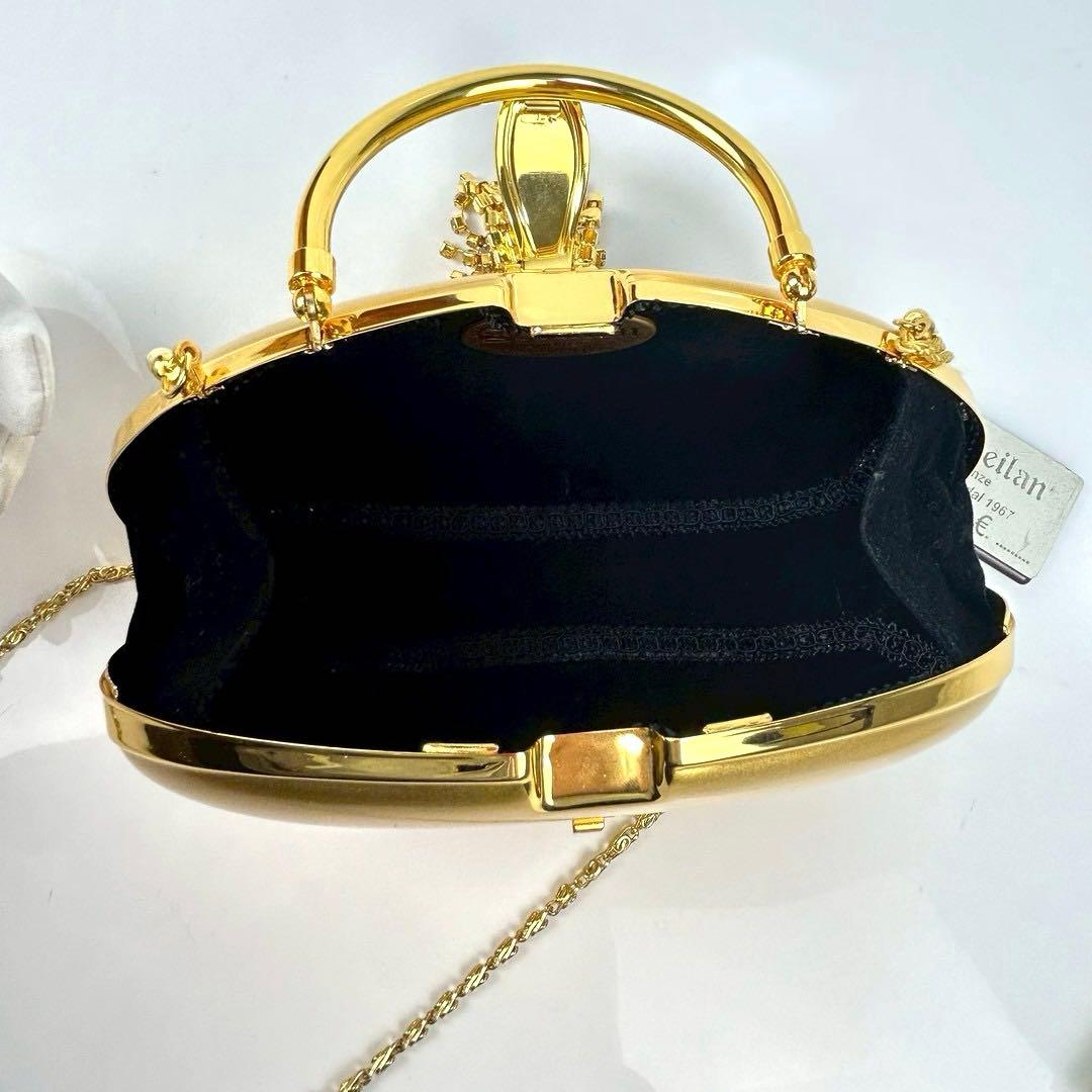 【極美品】シェイラン パーティーバッグ ゴールド ハンドバッグ チェーンバッグ