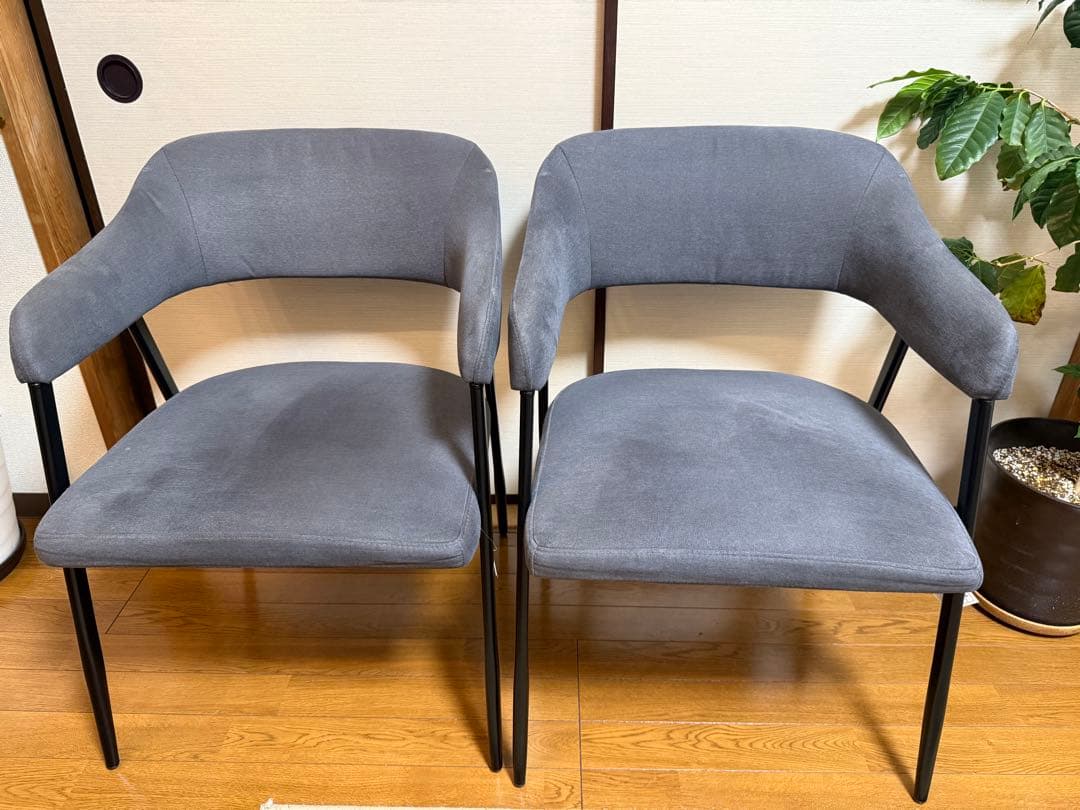 ニトリセラミックダイニングテーブル椅子2脚(DTセーラル150 GY)引取限定