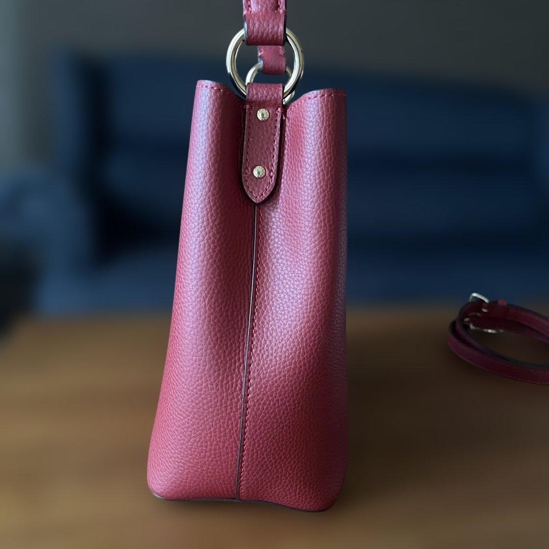 コーチ COACHスモールタウンバケットショルダー・ハンドバッグ2way レッド