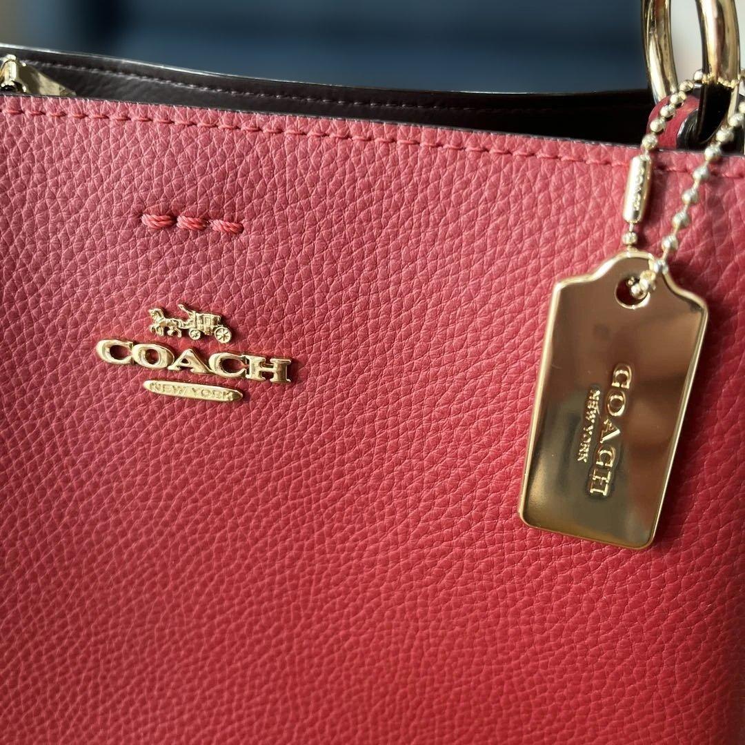コーチ COACHスモールタウンバケットショルダー・ハンドバッグ2way レッド