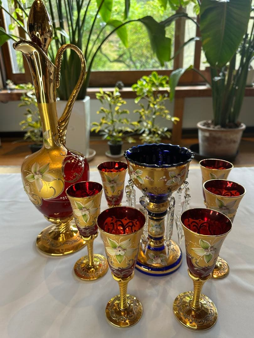 美しいベネチアンガラス製飲料セット ヴェネチアングラス（ベネチアングラス）専門店「サローネ・ディ