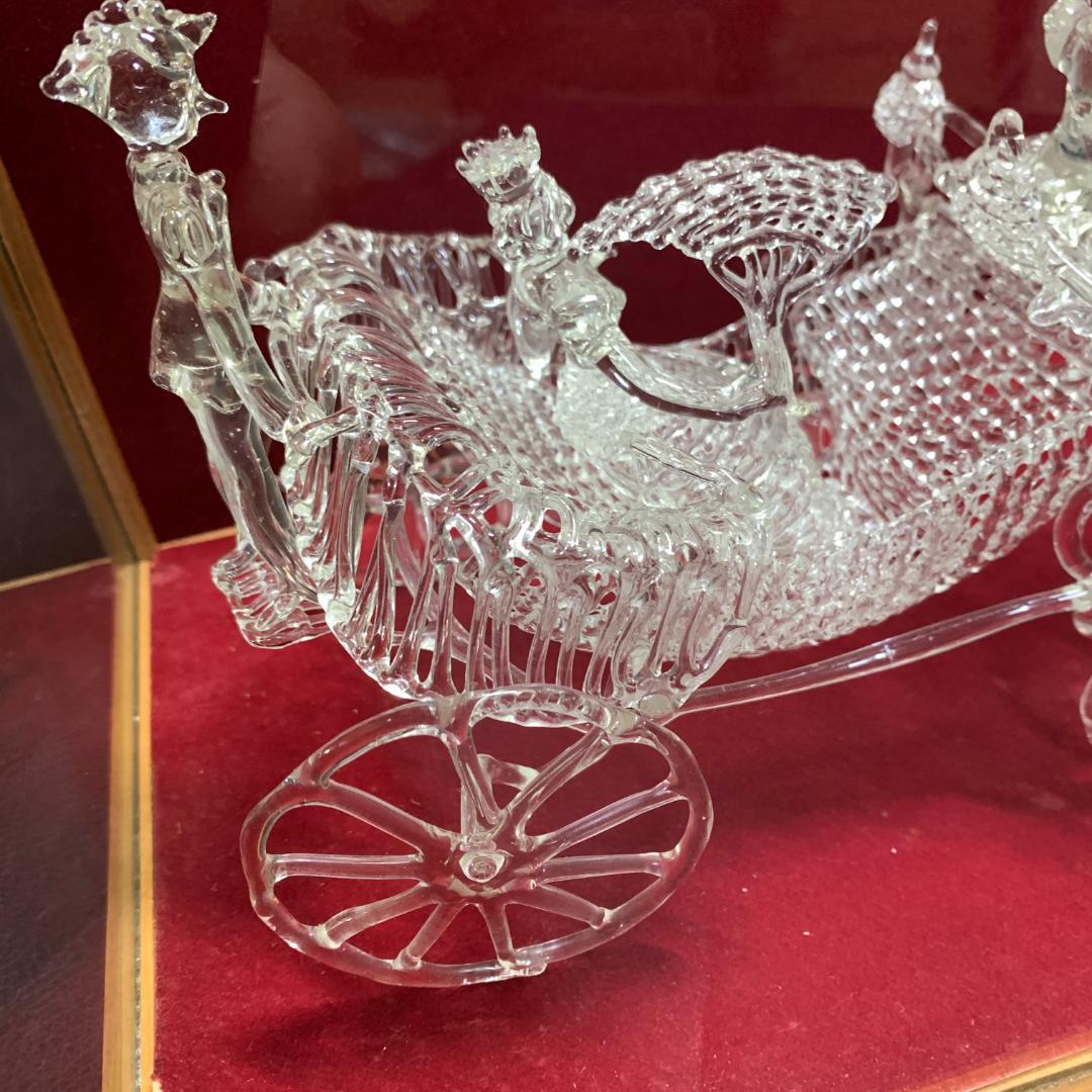 細密ガラス細工 馬車 インテリア 昭和レトロ