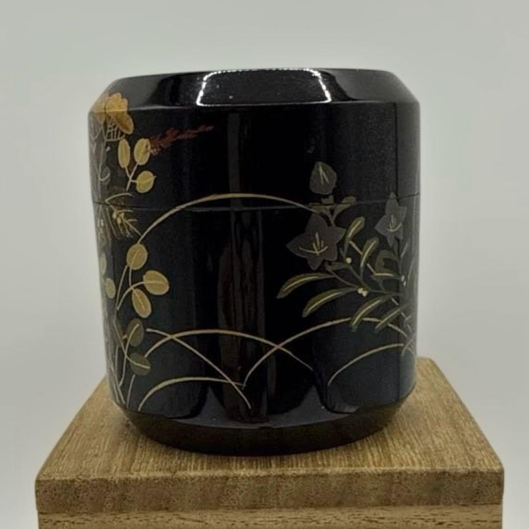 茶道具 輪島塗 秋草蒔絵 棗 なつめ 在名あり 供箱