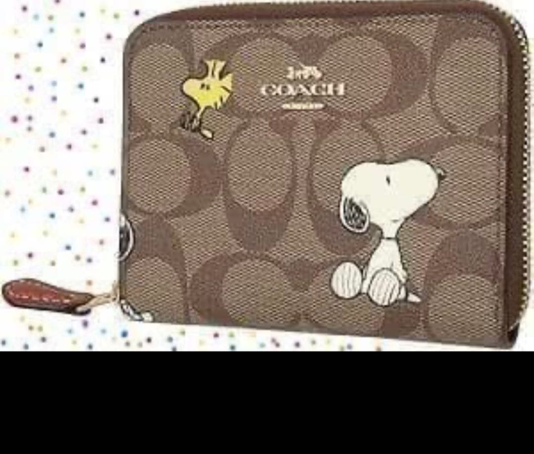 初売り コーチ二折 財布 ☆COACH☆ スモール ジップアラウンドSNOOPY