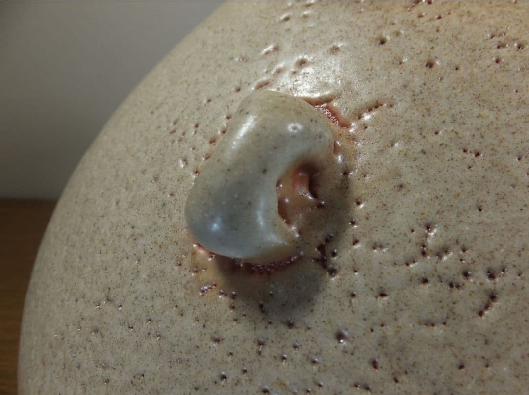 真作保証 藤原敬介 (恭介) 備前志野耳付壷 大作 県指定無形文化財 岡山