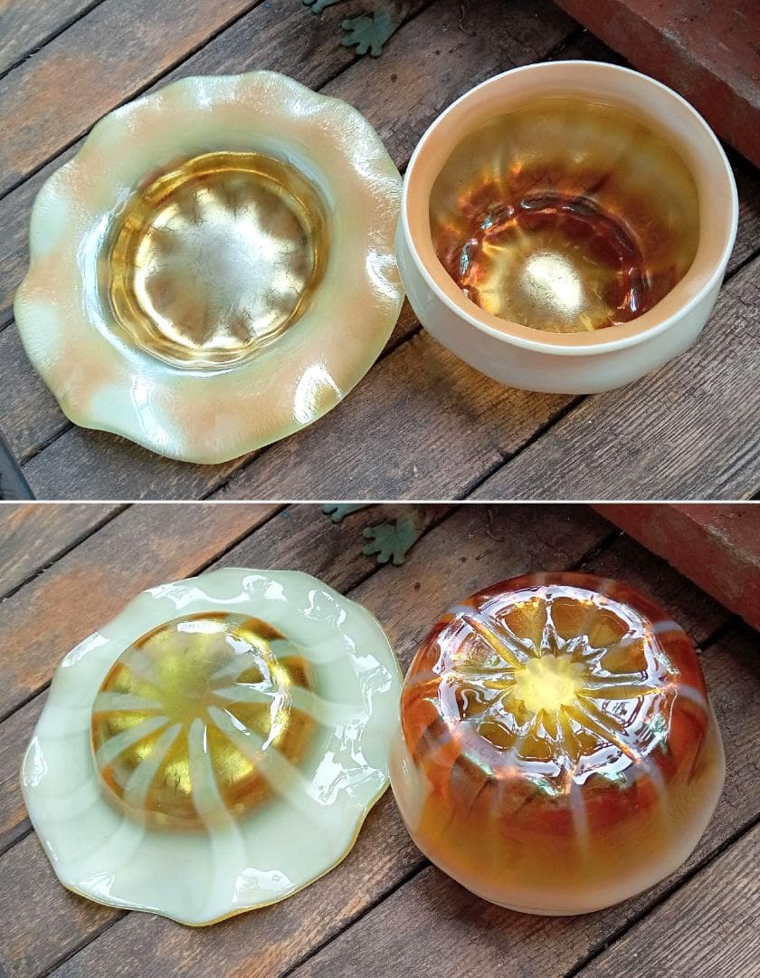 ルイスCティファニー ボウル＆プレート ファブリルガラス おうち美術館